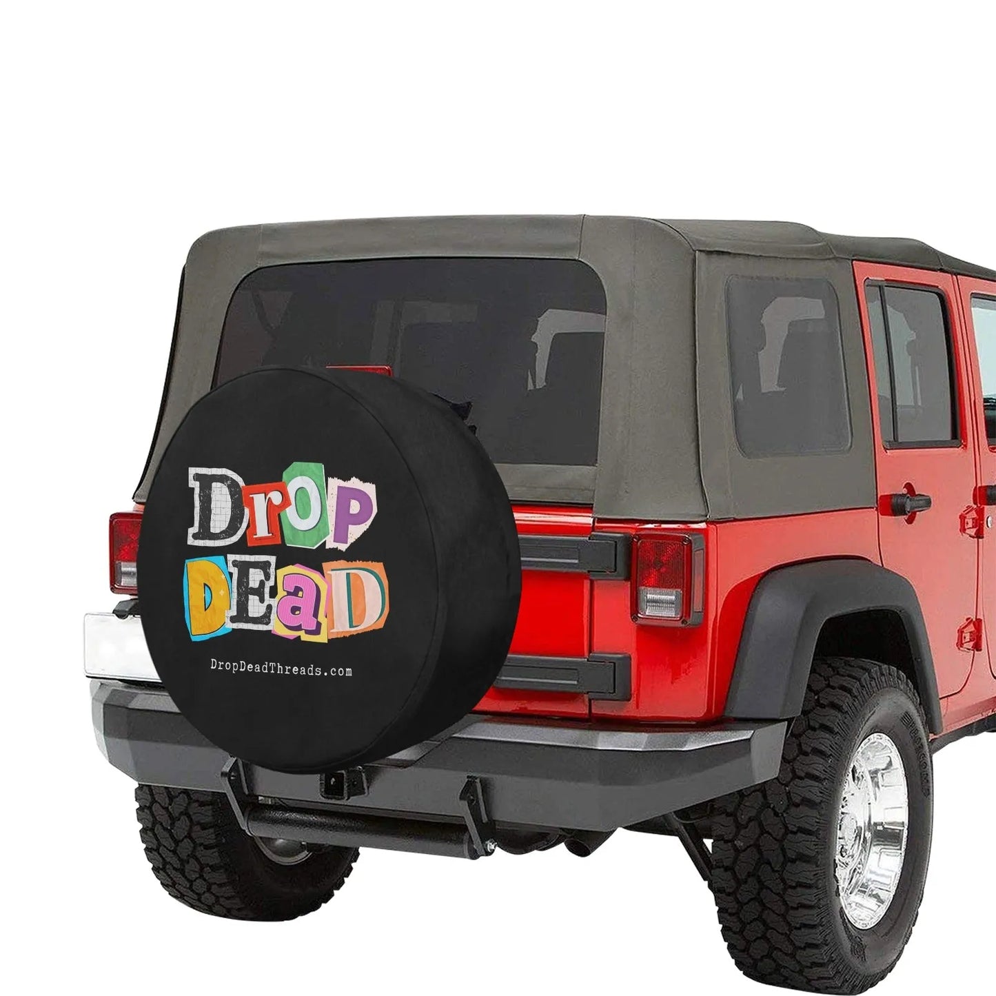 Drop Dead - Spare Tire Cover - automotive,funeral director,funny,goth,jeep,meme,mortician Car Accessories