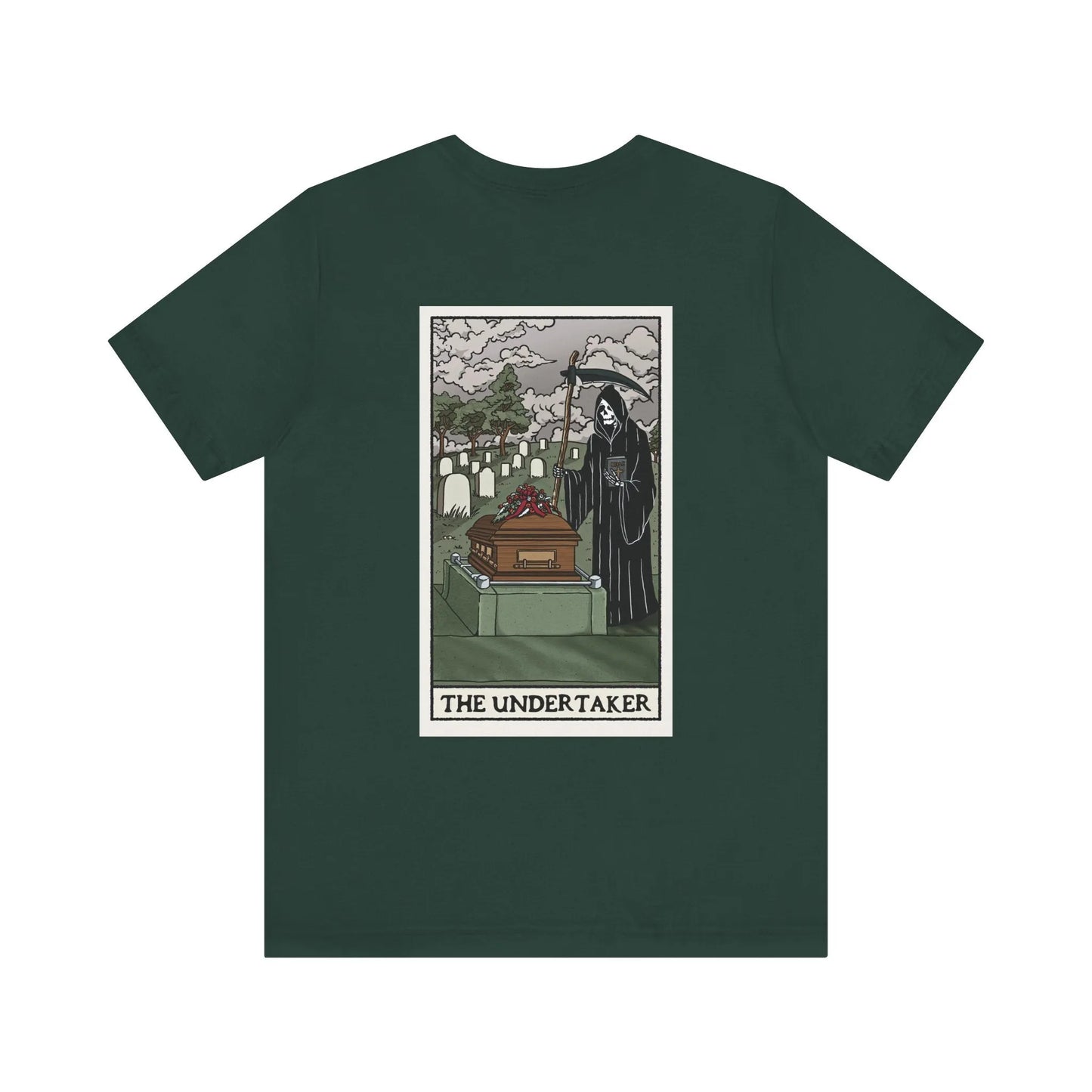 "The Undertaker" Tarot Card - Tee - burial,cemetery,embalmer,embalming,formaldehyde,funeral director,goth,grave,Mortician,mortuary science,tarot card T-Shirt