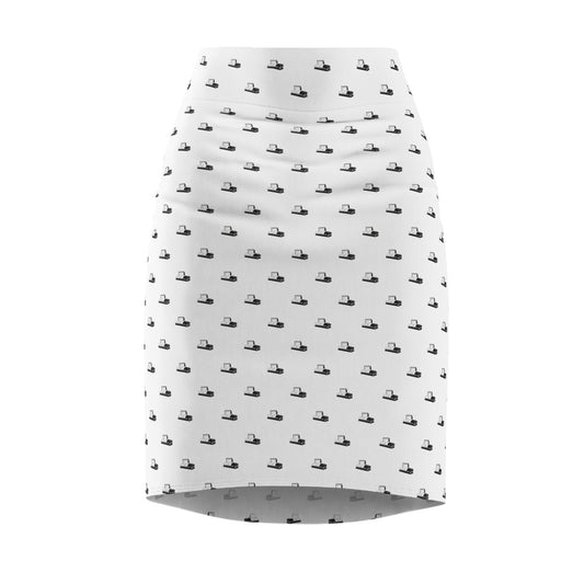 Black Casket on White - Pencil Skirt