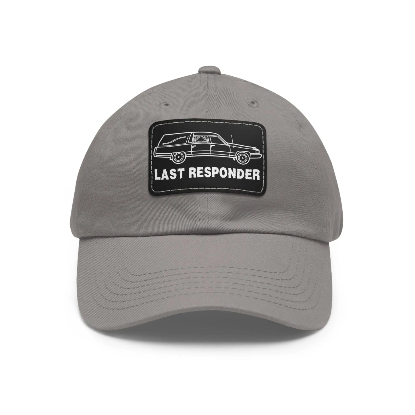 Last Responder Iconic Leather Patch - Cap - funeral director,funny,goth,hat,Hats,hearse,meme,mortician,mortuary,school,science Hats