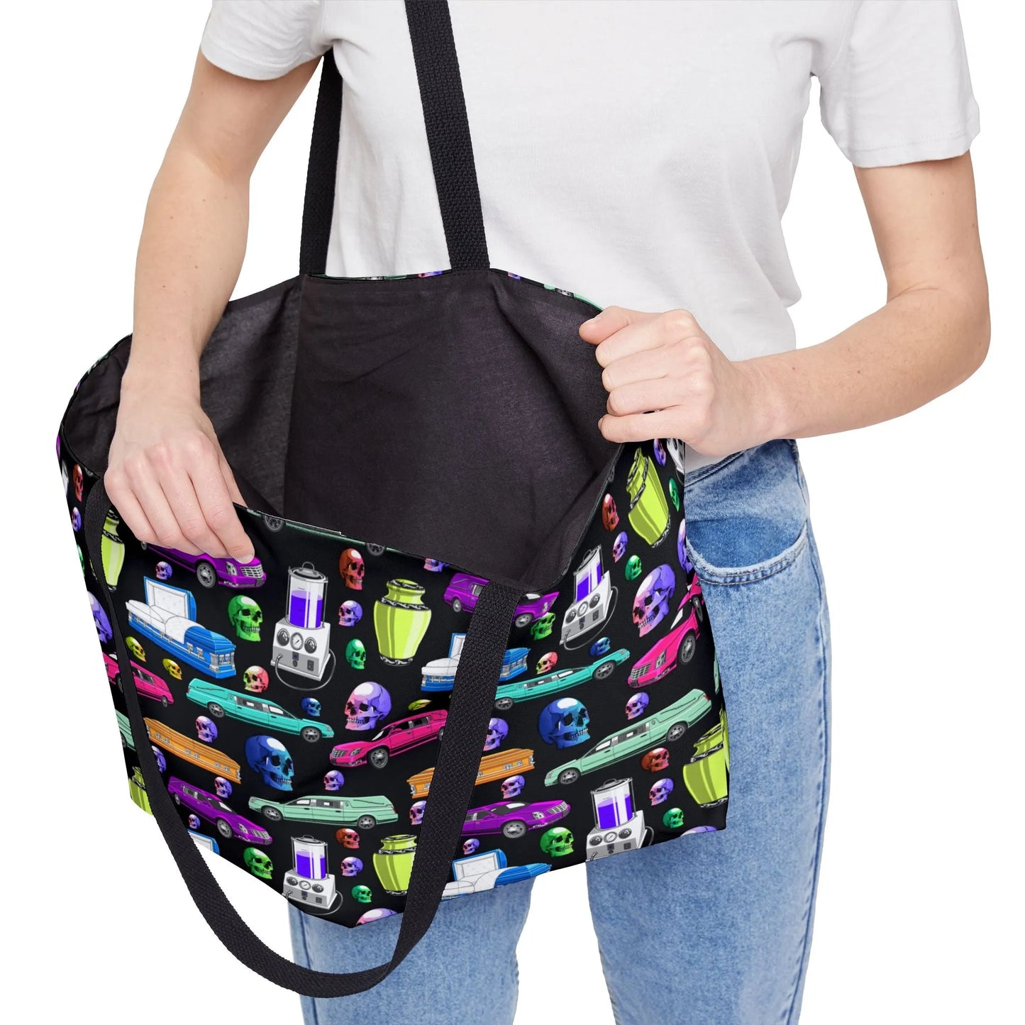 Death of the Party - Weekender Bag Black Handles - Accessories,All Over Print,AOP,Assembled in the USA,Assembled in USA,Bags,Made in the USA,Made in USA,Outdoor,Polyester,Sublimation,Totes Bags