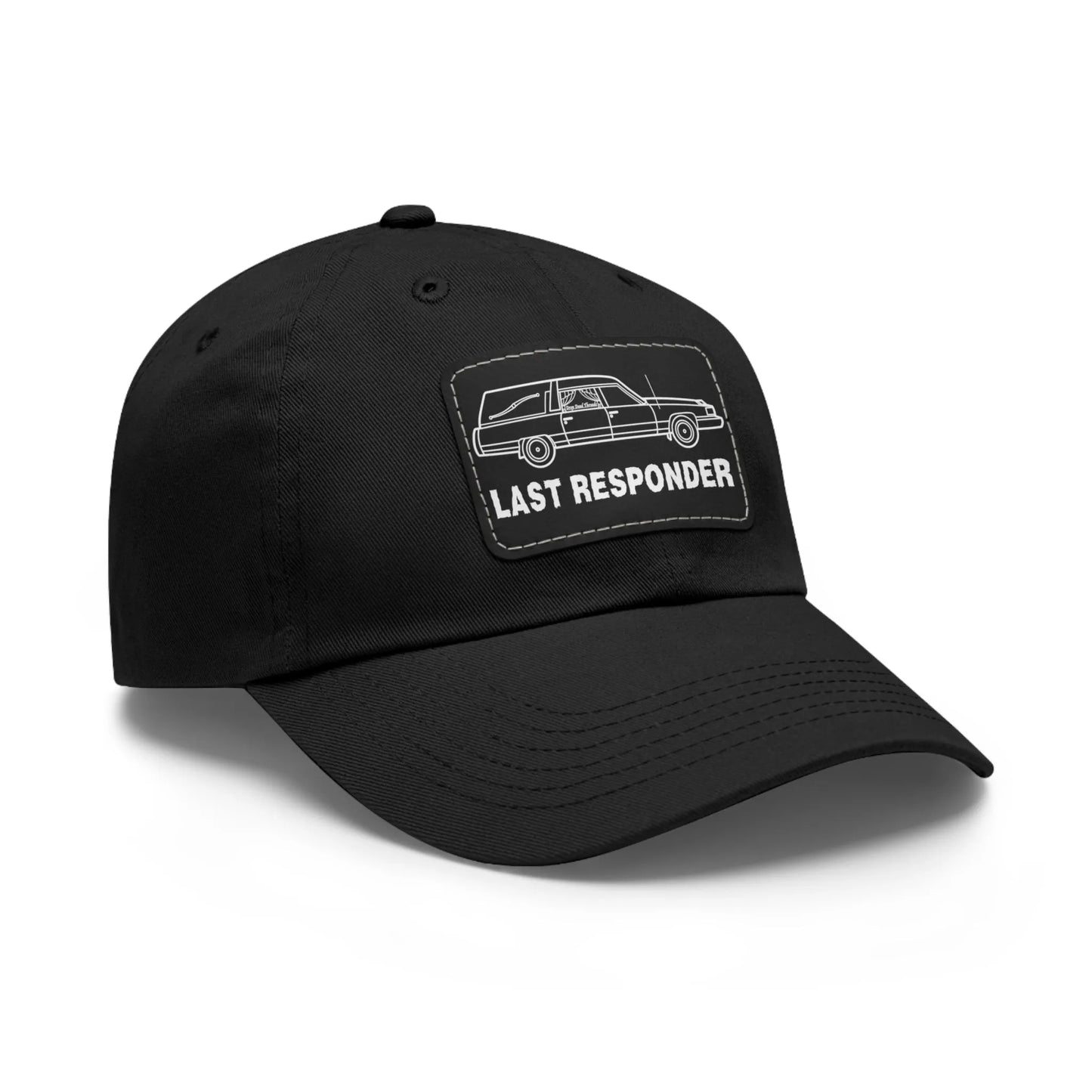 Last Responder Iconic Leather Patch - Cap - funeral director,funny,goth,hat,Hats,hearse,meme,mortician,mortuary,school,science Hats