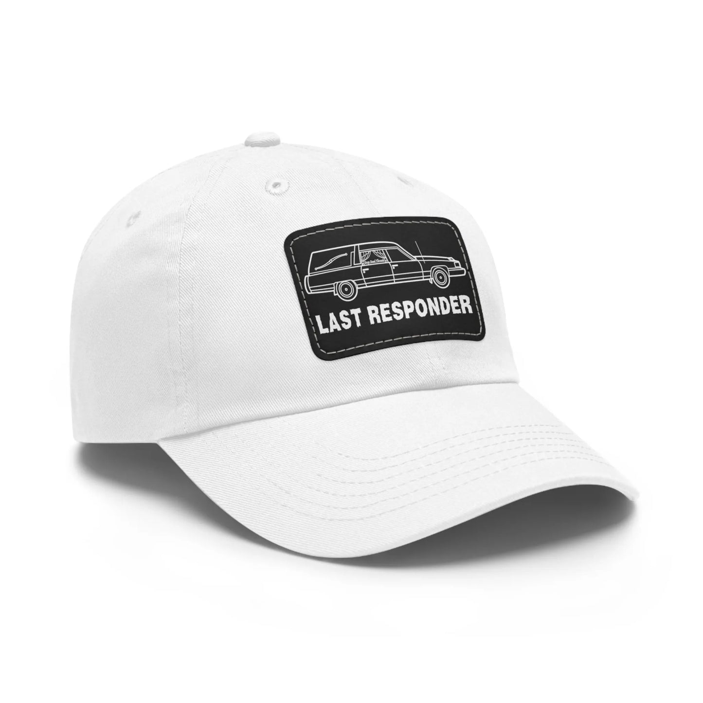 Last Responder Iconic Leather Patch - Cap - funeral director,funny,goth,hat,Hats,hearse,meme,mortician,mortuary,school,science Hats