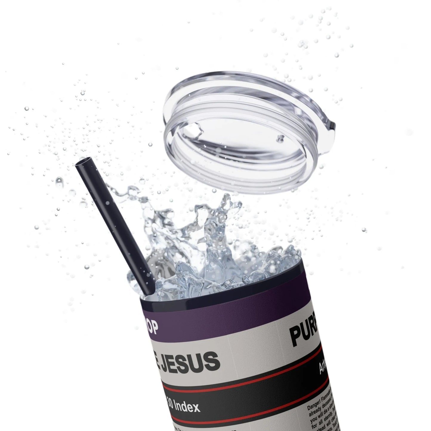 Purple Jesus - Maars 20oz HOT/COLD Skinny Tumbler (with straw) - director,embalmer,embalming machine,formaldehyde,funeral,mortician,mortuary,science Tumbler