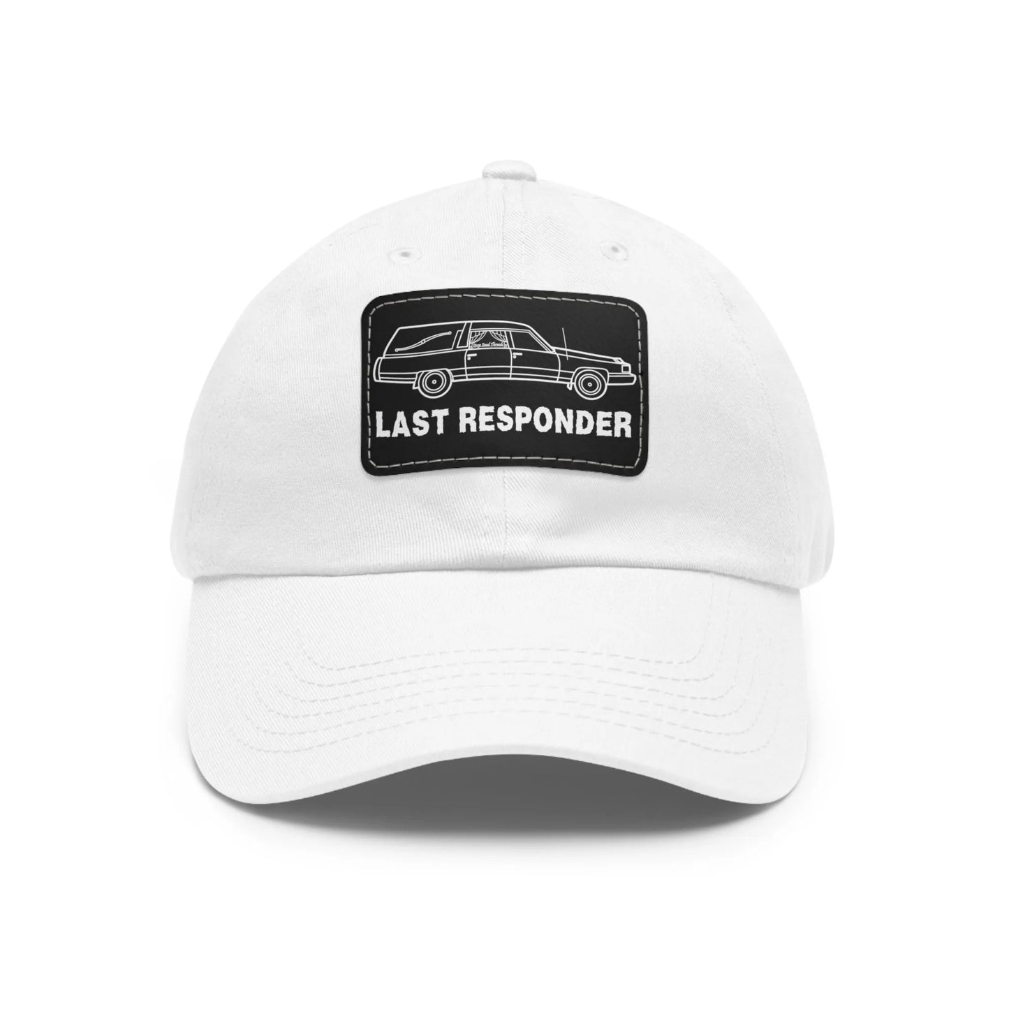 Last Responder Iconic Leather Patch - Cap - funeral director,funny,goth,hat,Hats,hearse,meme,mortician,mortuary,school,science Hats