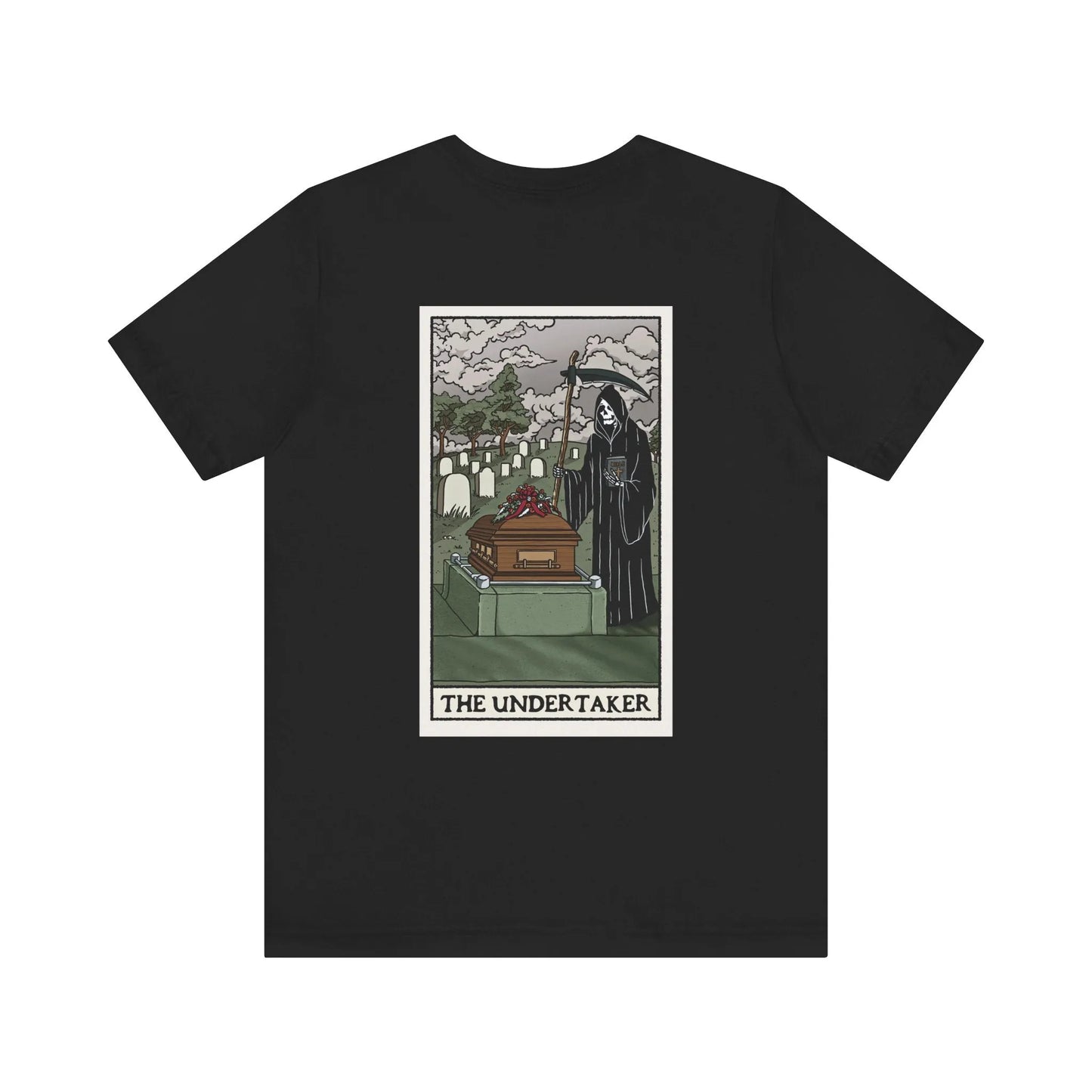 "The Undertaker" Tarot Card - Tee - burial,cemetery,embalmer,embalming,formaldehyde,funeral director,goth,grave,Mortician,mortuary science,tarot card T-Shirt