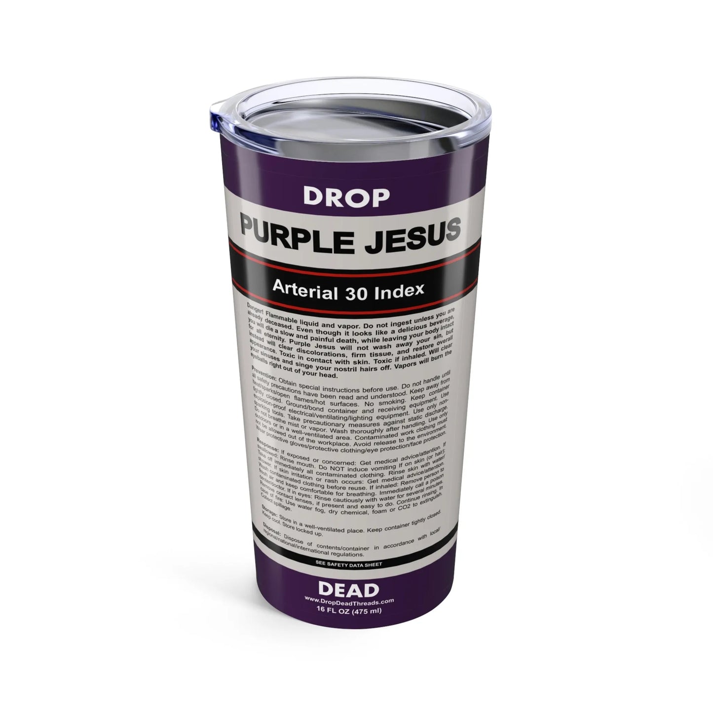 Purple Jesus - 20oz HOT/COLD Tumbler - arterial,director,embalmer,embalming,fluid,formaldehyde,funeral,goth,mortician,mortuary science Tumbler