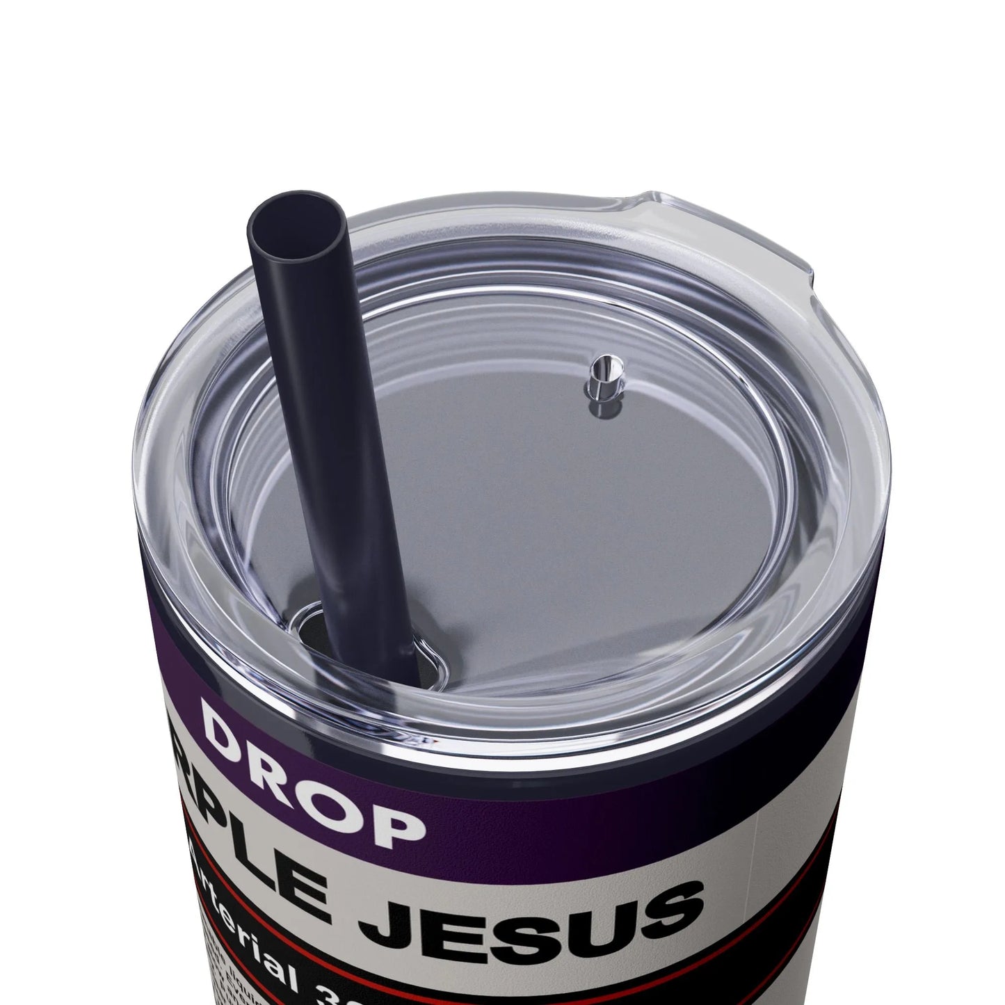 Purple Jesus - Maars 20oz HOT/COLD Skinny Tumbler (with straw) - director,embalmer,embalming machine,formaldehyde,funeral,mortician,mortuary,science Tumbler