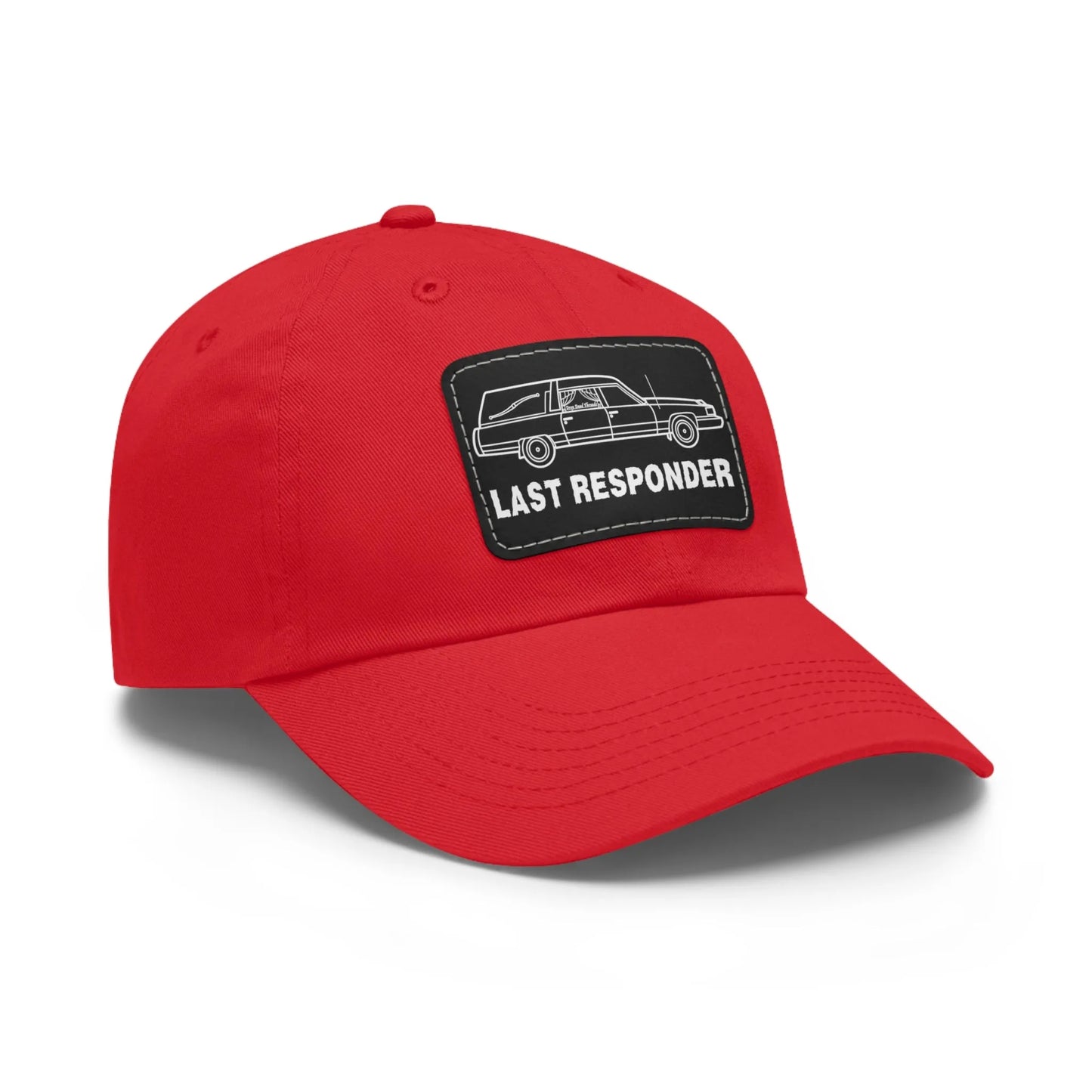 Last Responder Iconic Leather Patch - Cap - funeral director,funny,goth,hat,Hats,hearse,meme,mortician,mortuary,school,science Hats