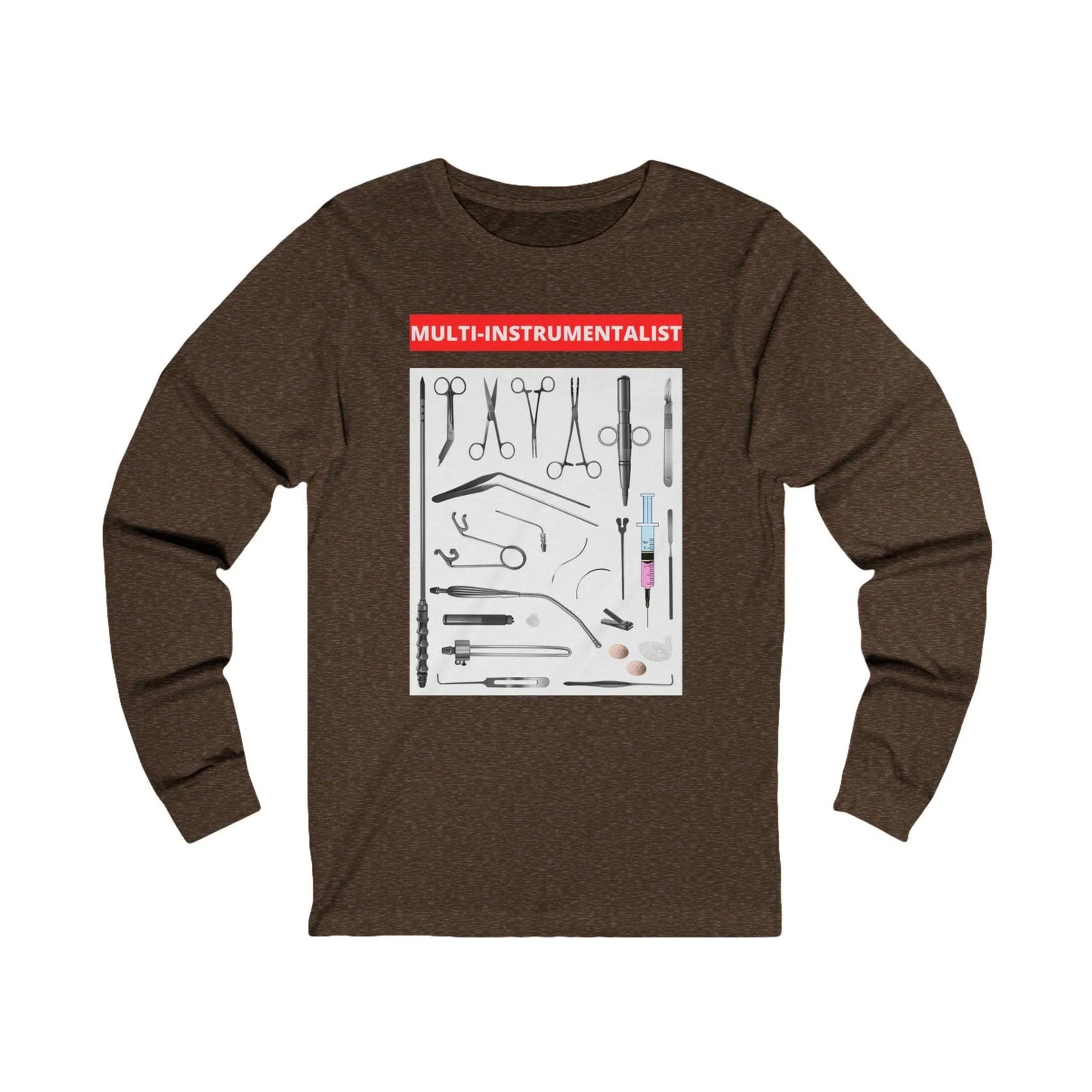 Multi-Instrumentalist Long Sleeve Tee - Crew neck, DTG, embalmer, funeral director, Long Sleeves, Men's Clothing, mortician, Regular fit, Seasonal Picks, Unisex, Women's Clothing Long-sleeve