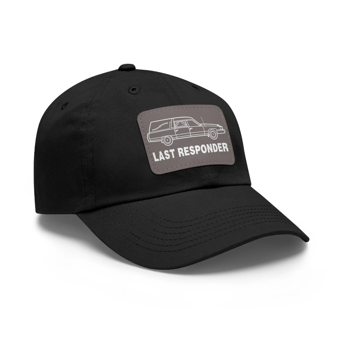 Last Responder Iconic Leather Patch - Cap - funeral director,funny,goth,hat,Hats,hearse,meme,mortician,mortuary,school,science Hats
