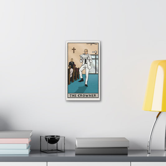 "The Crowner" Tarot Card Canvas Art | Dark Humor Wall Decor | Unique Gothic Home Accent
