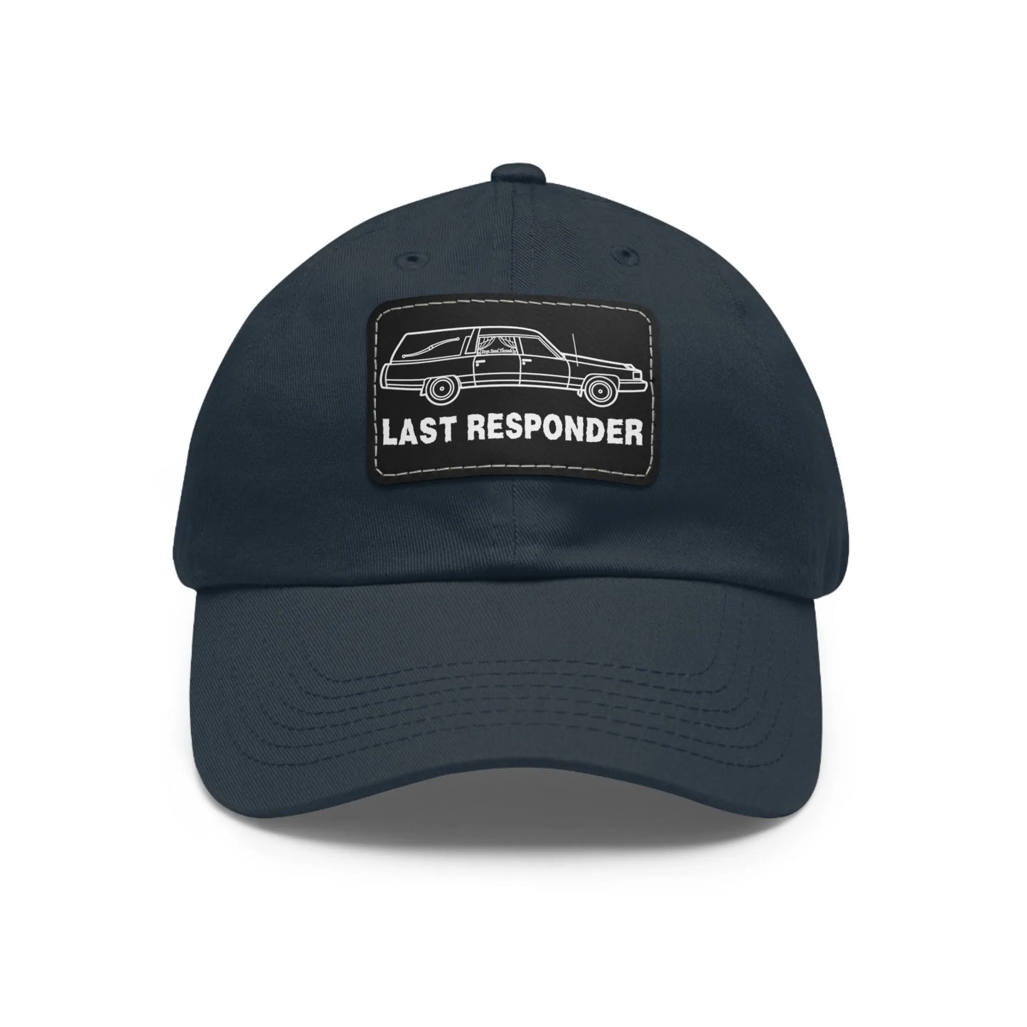 Last Responder Iconic Leather Patch - Cap - funeral director,funny,goth,hat,Hats,hearse,meme,mortician,mortuary,school,science Hats