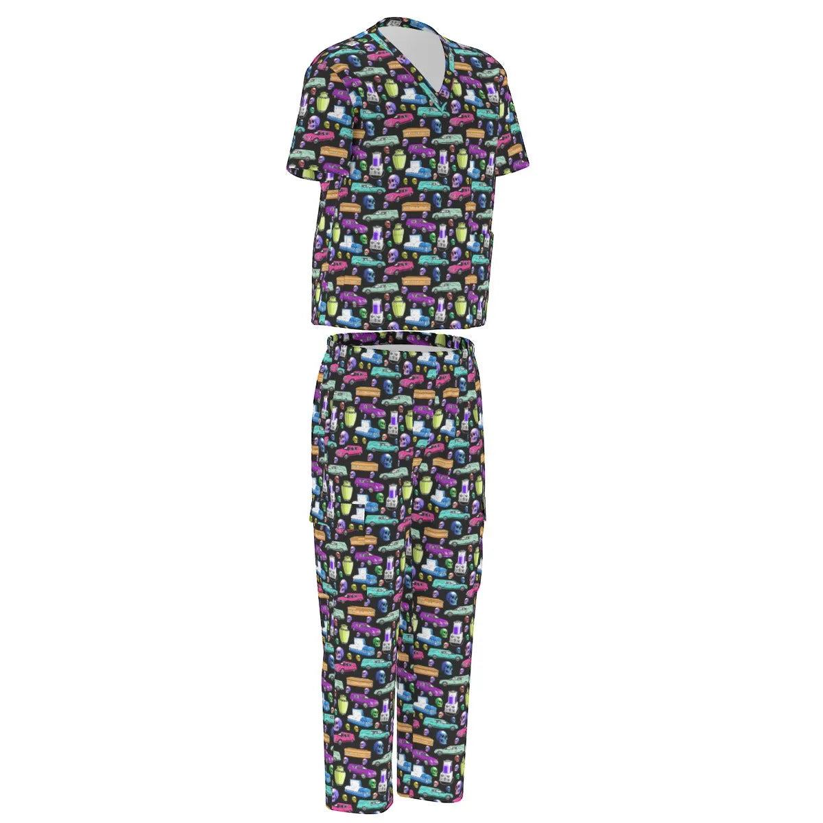 Death of the Party - Embalmer's Scrubs - embalmer,embalming machine,funeral director,Hearse,mortician,mortuary science,skull,skulls,Urn scrubs