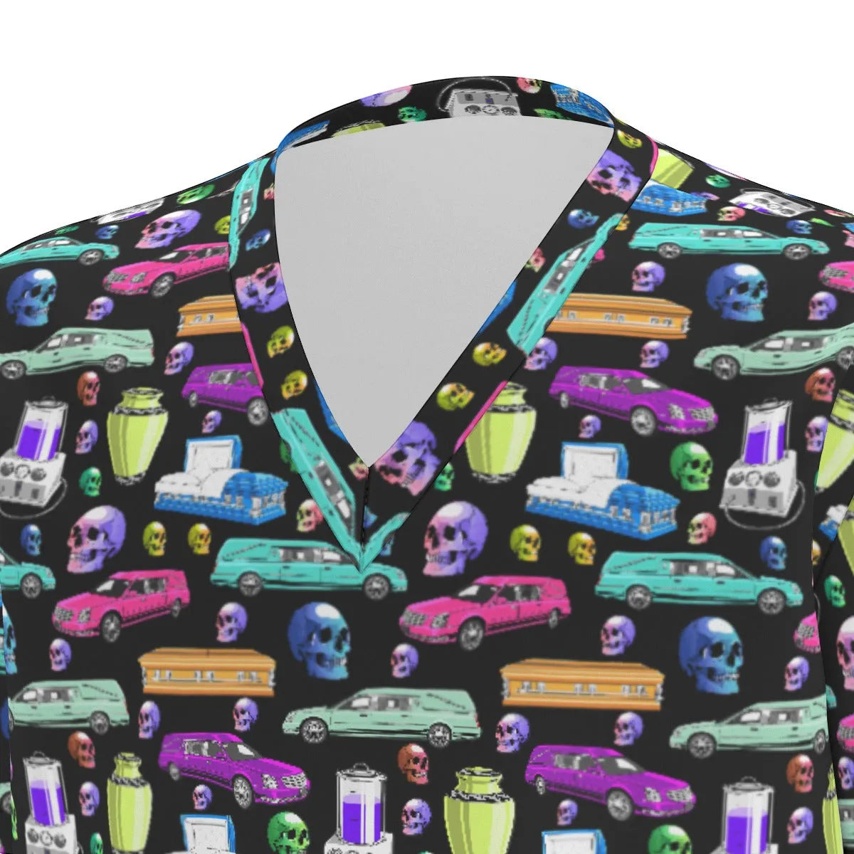 Death of the Party - Embalmer's Scrubs - embalmer,embalming machine,funeral director,Hearse,mortician,mortuary science,skull,skulls,Urn scrubs
