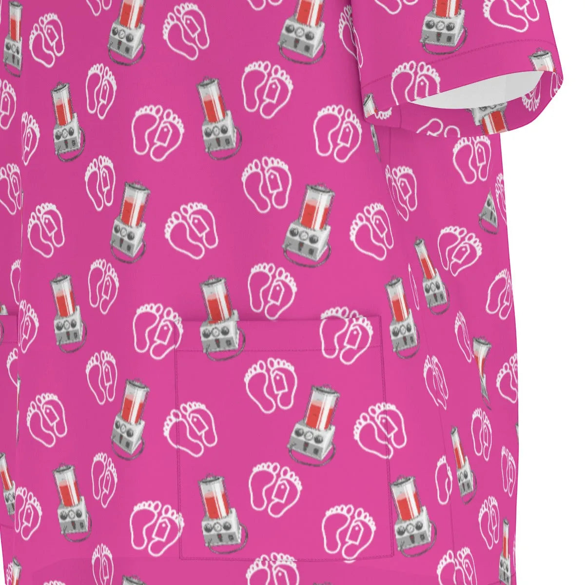Porti-Girl Embalming Scrubs - Barbie Pink - embalmer,embalming machine,formaldehyde,funeral director,mortician,mortuary science scrubs