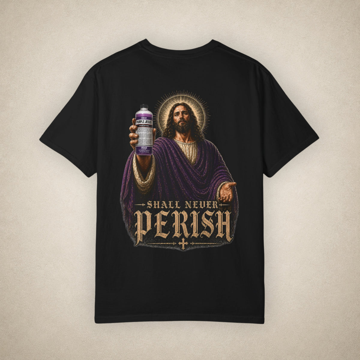 Shall Never Perish (Purple Jesus) - Tee