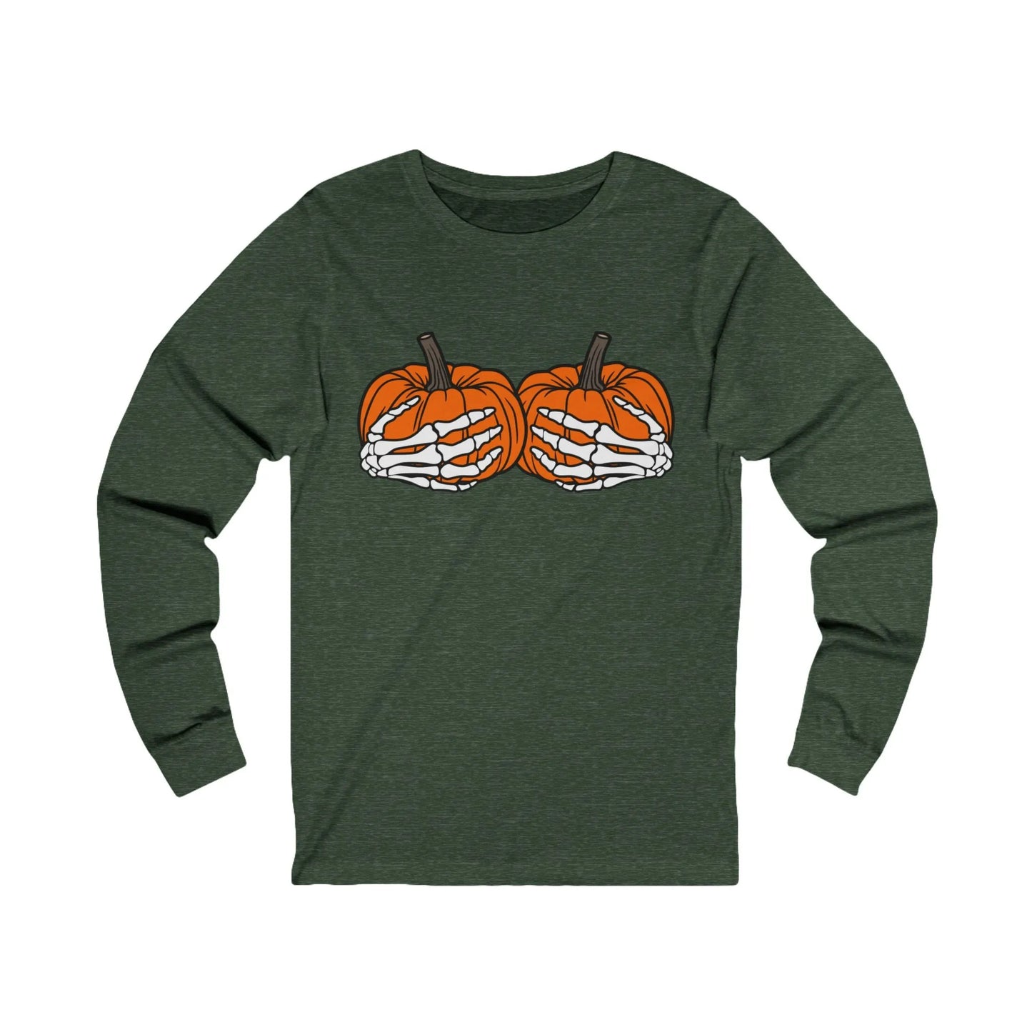 Punkin' Tits - Long Sleeve Tee - funeral director,goth,halloween,mortician,pumpkins Long-sleeve