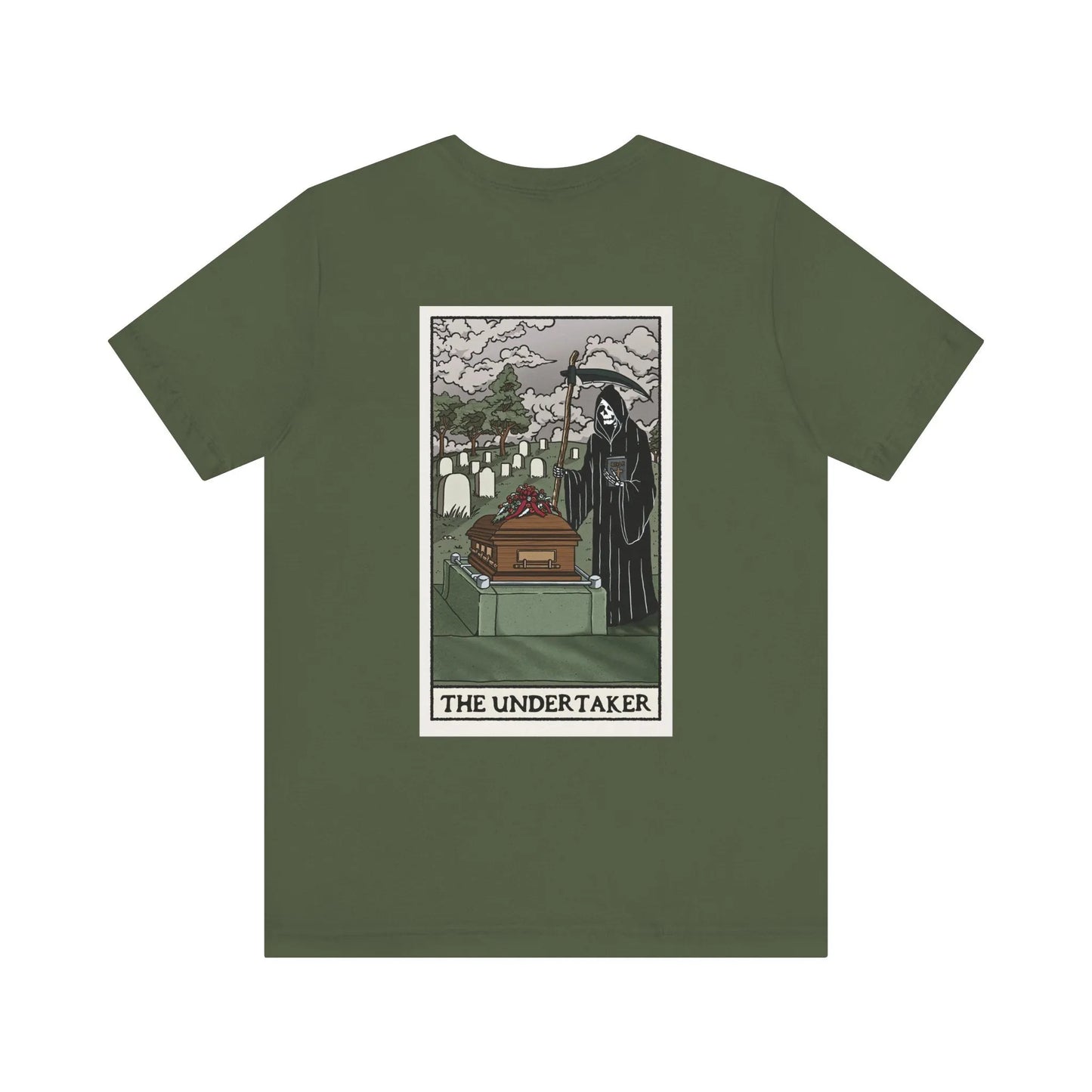 "The Undertaker" Tarot Card - Tee - burial,cemetery,embalmer,embalming,formaldehyde,funeral director,goth,grave,Mortician,mortuary science,tarot card T-Shirt