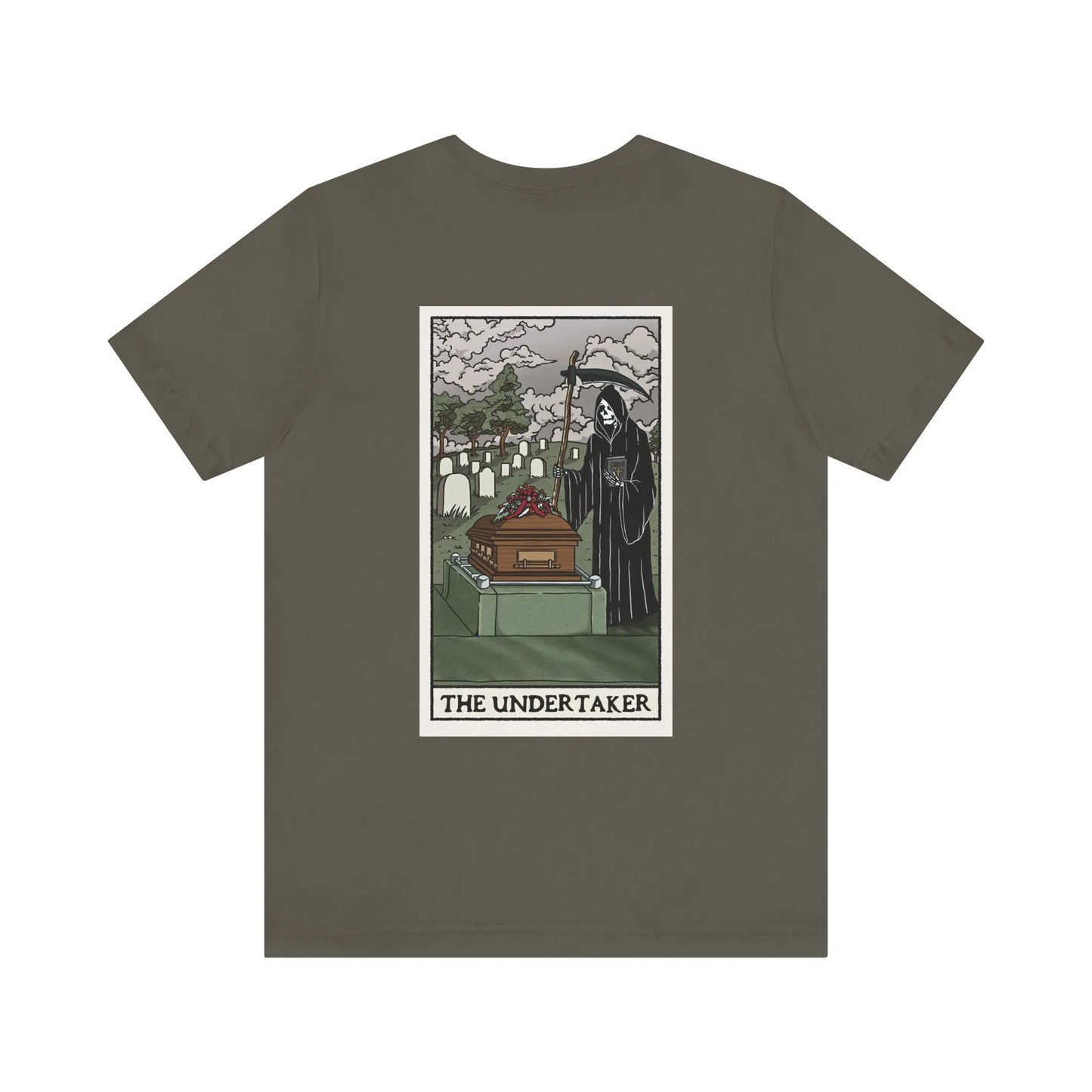 "The Undertaker" Tarot Card - Tee - burial,cemetery,embalmer,embalming,formaldehyde,funeral director,goth,grave,Mortician,mortuary science,tarot card T-Shirt