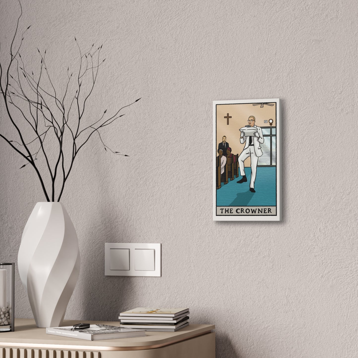 "The Crowner" Tarot Card Canvas Art | Dark Humor Wall Decor | Unique Gothic Home Accent