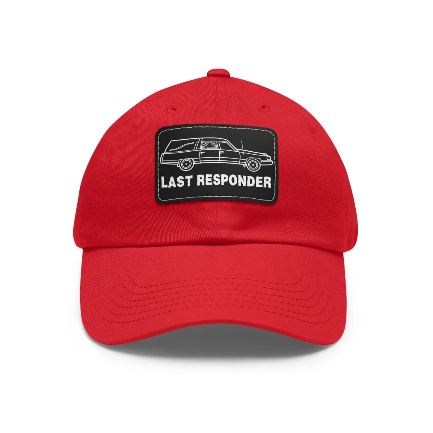 Last Responder Iconic Leather Patch - Cap - funeral director,funny,goth,hat,Hats,hearse,meme,mortician,mortuary,school,science Hats