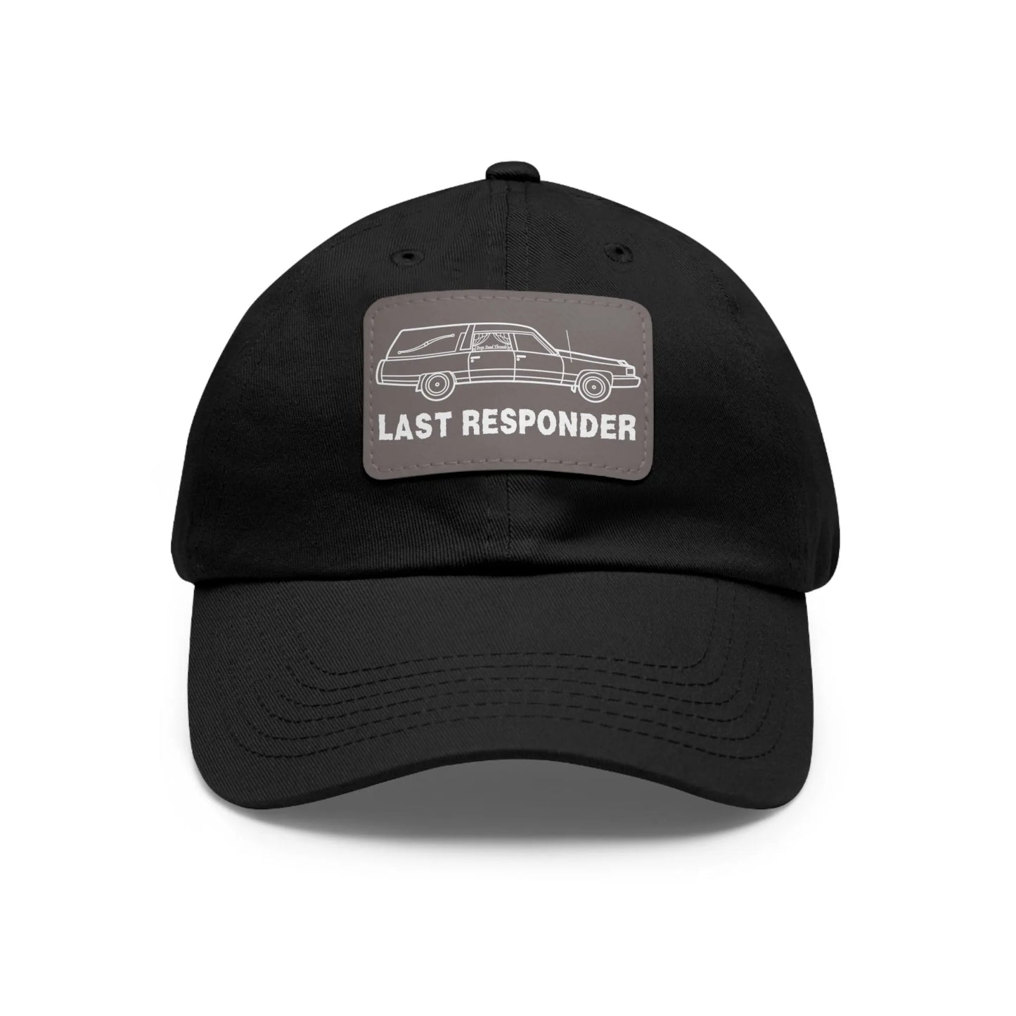 Last Responder Iconic Leather Patch - Cap - funeral director,funny,goth,hat,Hats,hearse,meme,mortician,mortuary,school,science Hats
