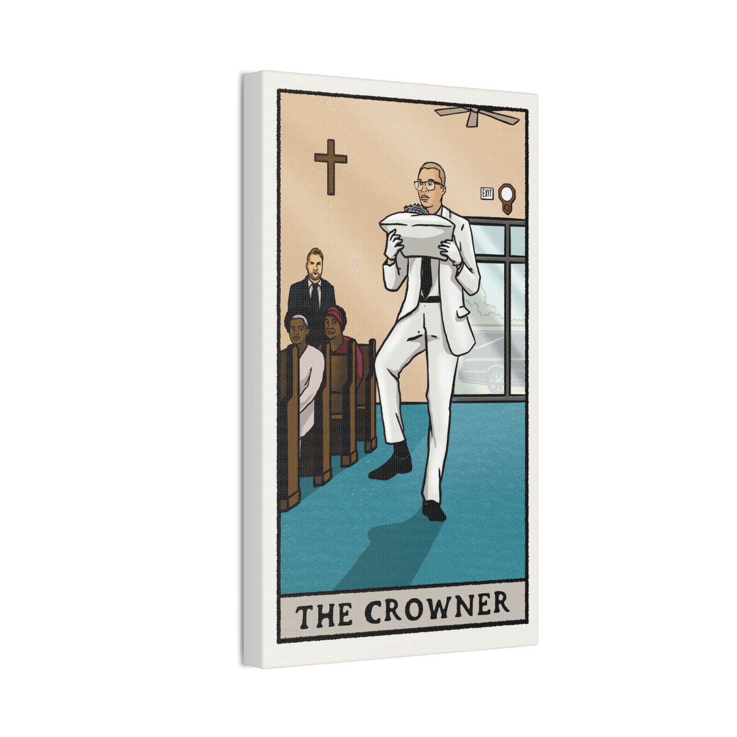 "The Crowner" Tarot Card Canvas Art | Dark Humor Wall Decor | Unique Gothic Home Accent
