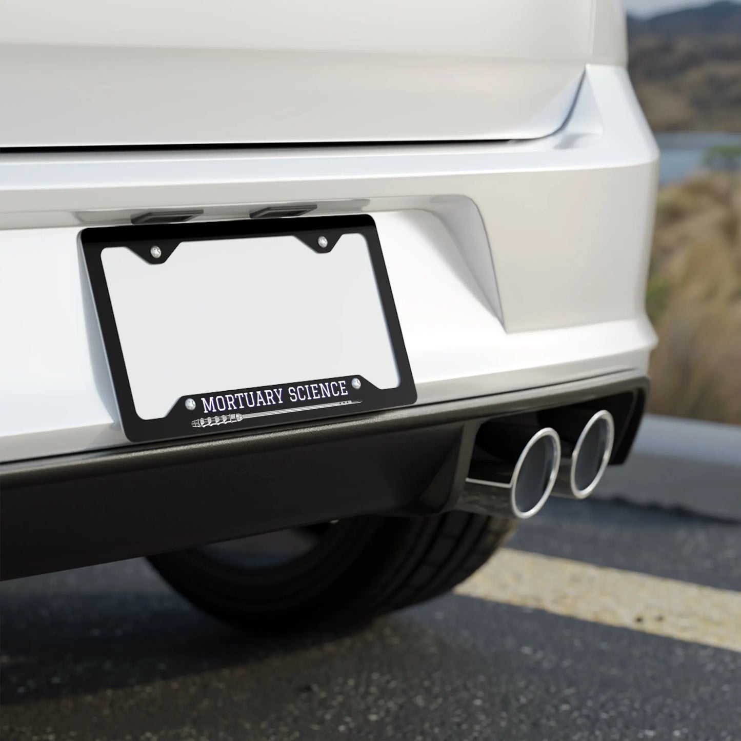 Mortuary Science - Metal License Plate Frame - Car,Car Accessories,cars,college,director,embalmer,funeral,mortician,mortuary,school,science,student Car Accessories