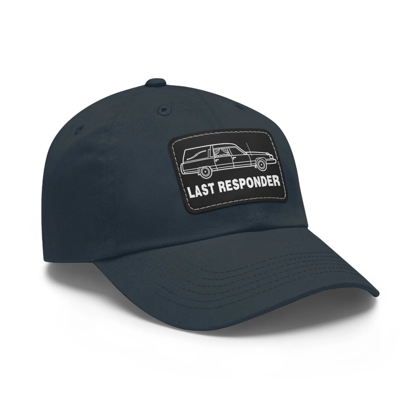 Last Responder Iconic Leather Patch - Cap - funeral director,funny,goth,hat,Hats,hearse,meme,mortician,mortuary,school,science Hats