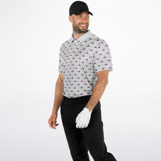 Purple Hearse on Dusty Grey - Golf Polo Shirt