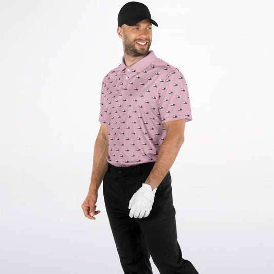 Dark Grey Casket on Cameo Pink - Golf Polo Shirt