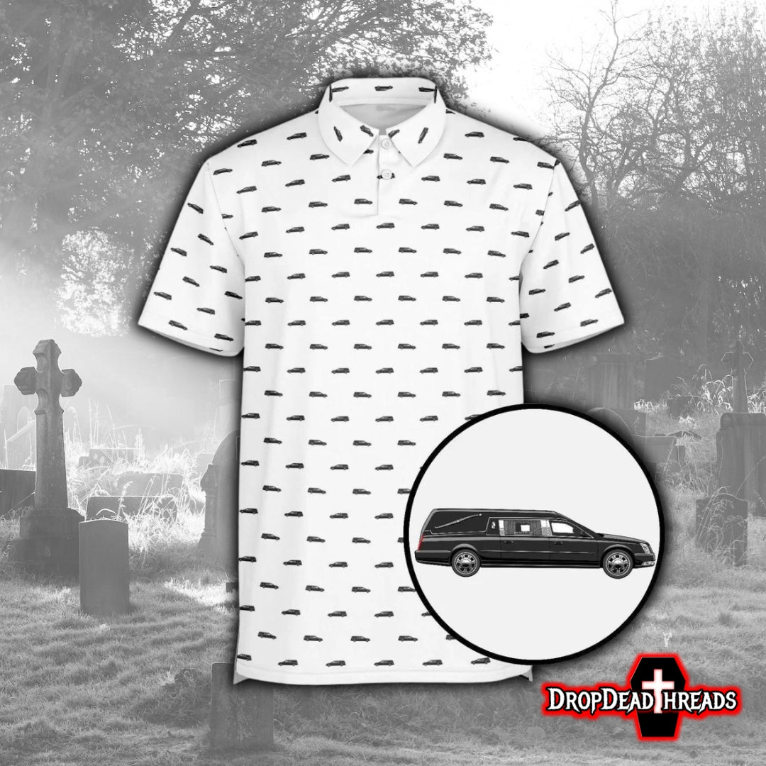 Black Hearse on White - Golf Polo Shirt