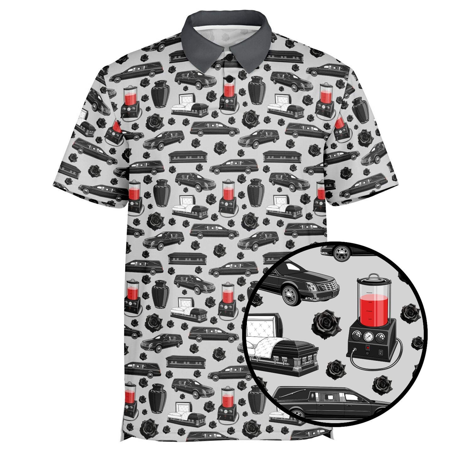 FUNeral Blackout on Light Grey - Golf Polo Shirt