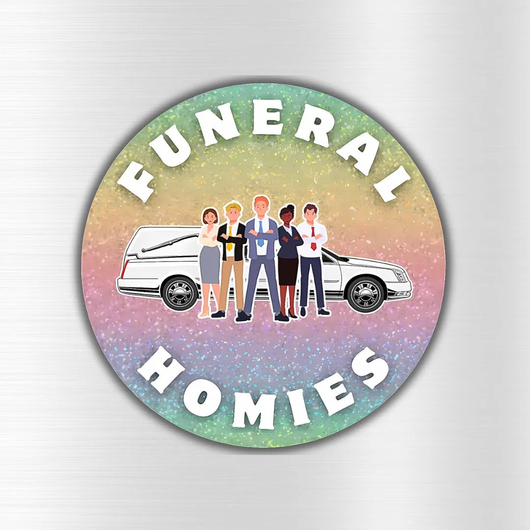 Funeral Homies - Vinyl Sticker - embalmer,funeral director,Hearse,mortician,mortuary,school,science sticker