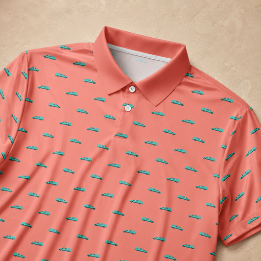 Turquoise Hearse on Coral