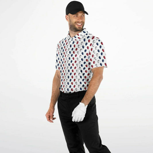 AmericURN - Golf Polo Shirt - america, americana, cremation, cremation urn, funeral director, mortician, Patriotic, Urn, USA Polo Shirt - AOP