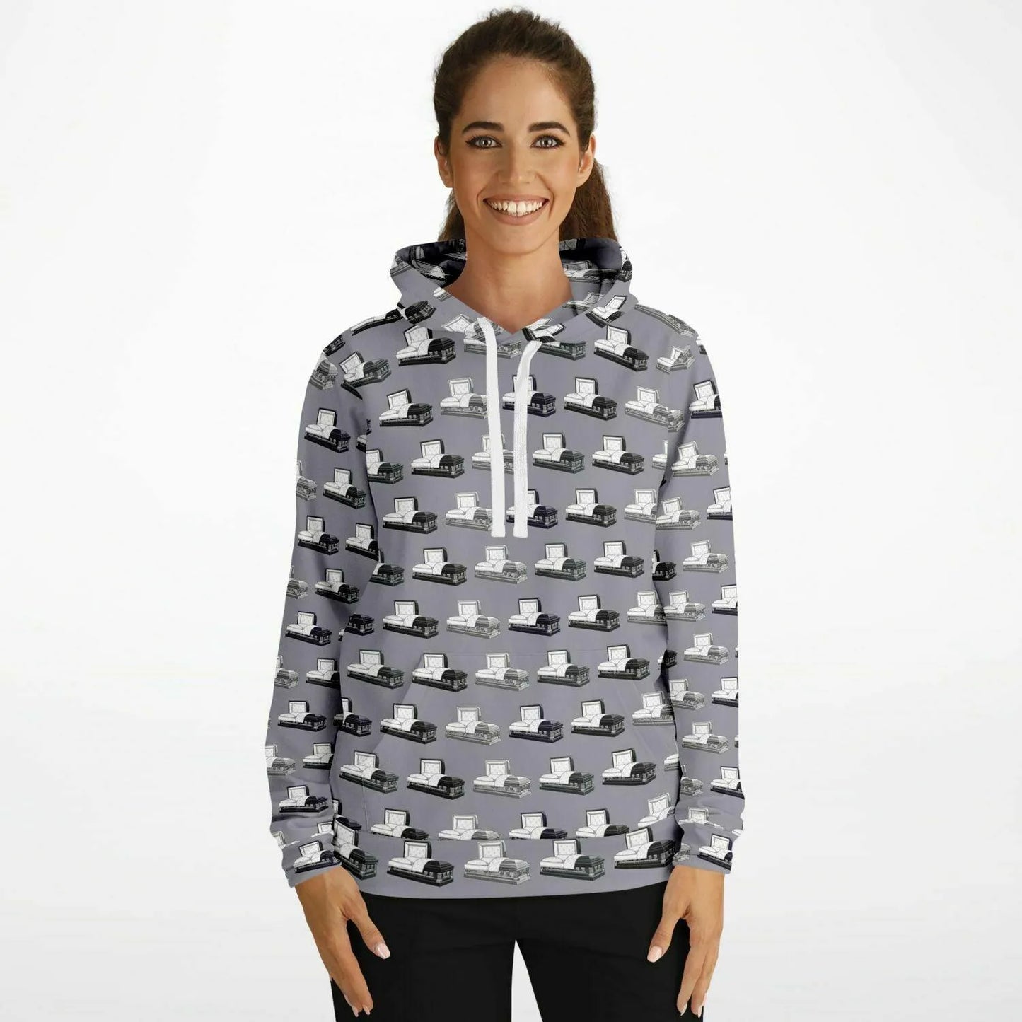 Casketeer on Lilac Grey - Hoodie - Casket, coffin, embalmer, funeral director, mortician Hoodie