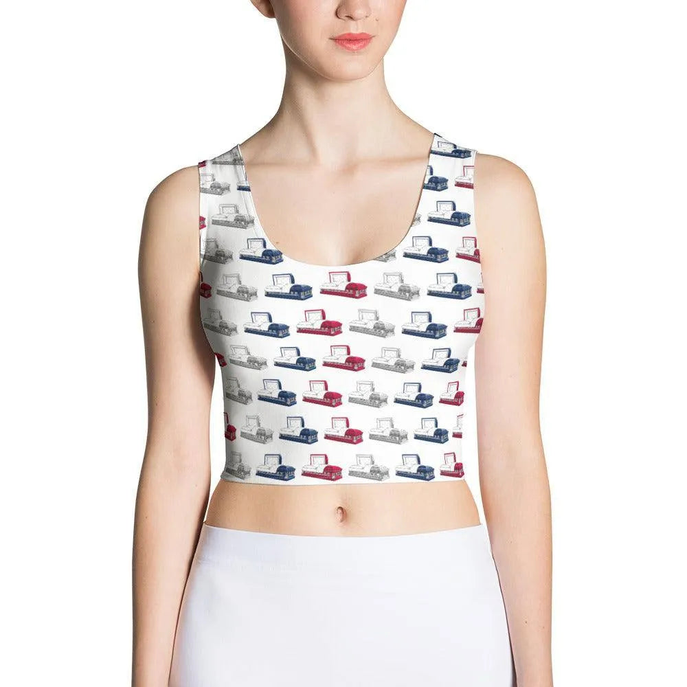 Crop Top - American Casketeer - casket, coffin, death, funeral