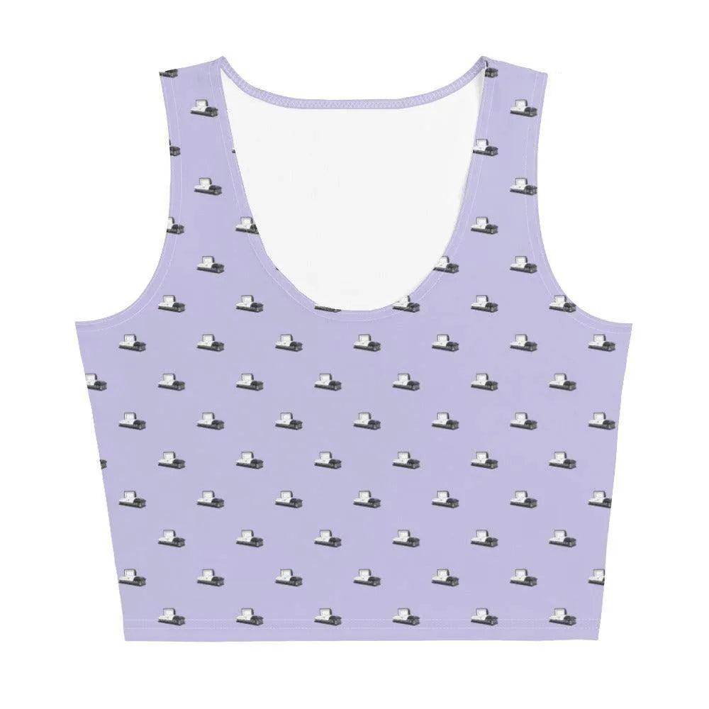 Crop Top - Dark Grey Casket on Light Purple - casket, coffin, death, funeral, goth