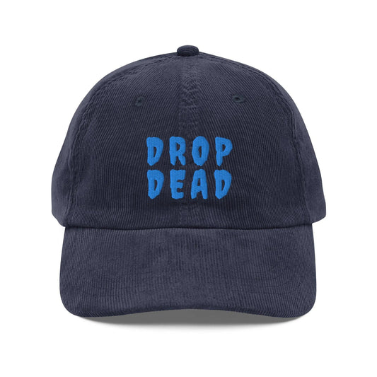DROP DEAD - Vintage corduroy cap - death, embalmer, funeral director, goth, mortician