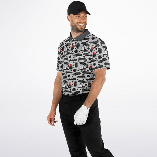 FUNeral Blackout on Light Grey - Golf Polo Shirt