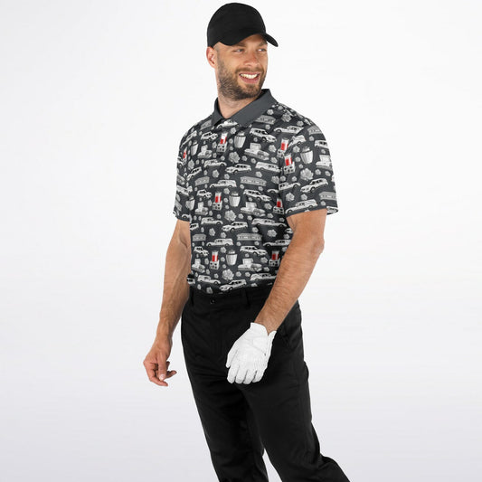 FUNeral Whiteout on Steel Grey - Golf Polo Shirt