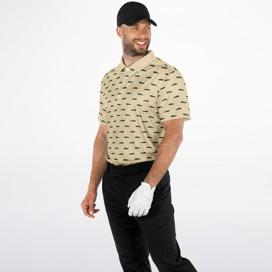 Hunter Green Hearse on Wheat - Golf Polo Shirt