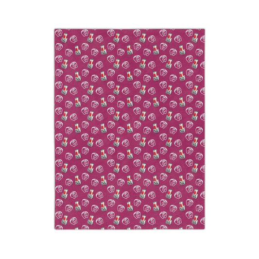 Porti-Girl Embalmer - Velveteen Minky Throw Blanket on Deep Pink - Bed, Bedding, Blankets, death postitive, embalmer, funeral director, Home & Living, Indoor, mortician, Rest, Sleep, Sublimation Home Decor
