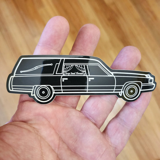 '91 Iconic Hearse Black - Vinyl Sticker - coach,embalmer,Funeral,funeral director,Hearse,mortician sticker