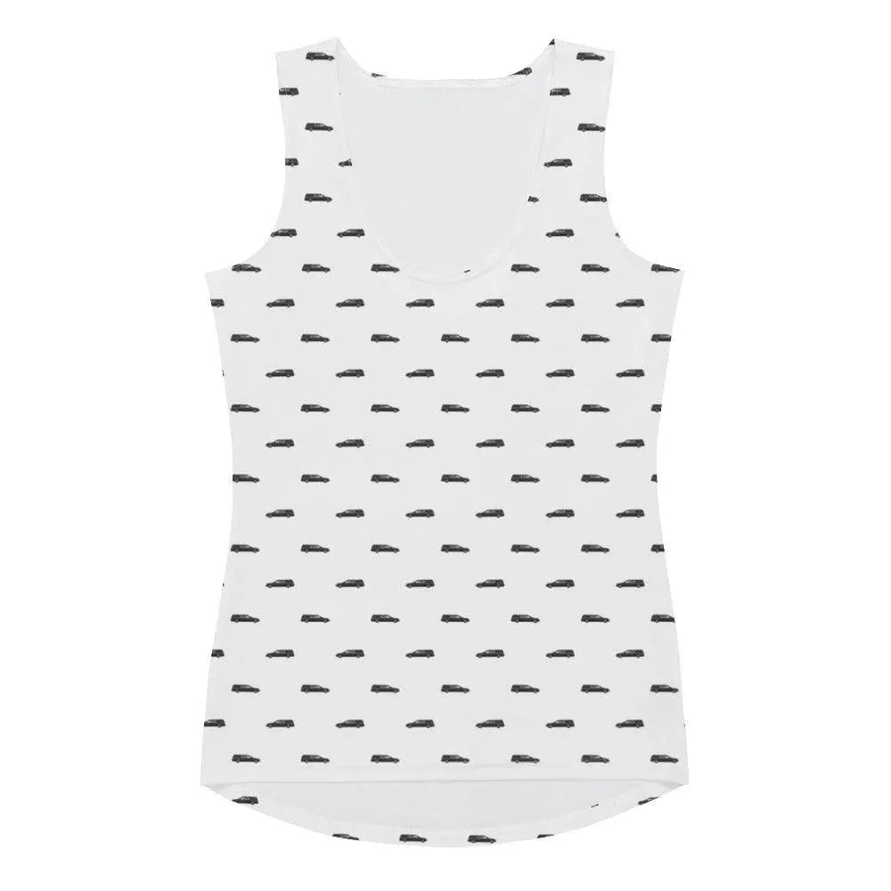 Tank Top - Black Hearse on White - death, funeral, goth, hearse