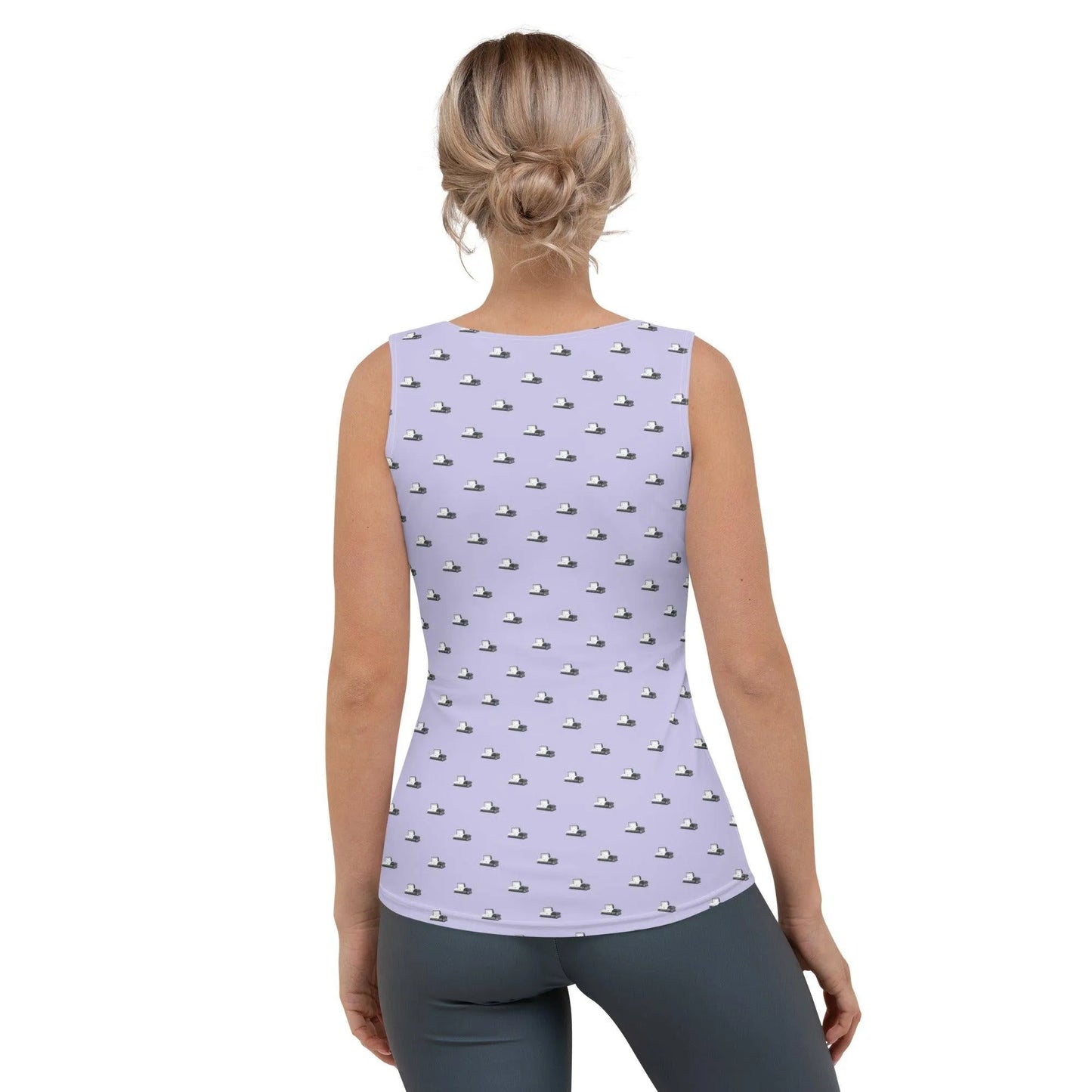 Tank Top - Dark Grey Casket on Light Purple - casket, coffin, death, funeral, goth