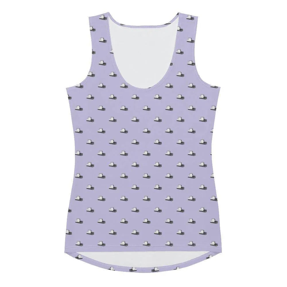 Tank Top - Dark Grey Casket on Light Purple - casket, coffin, death, funeral, goth