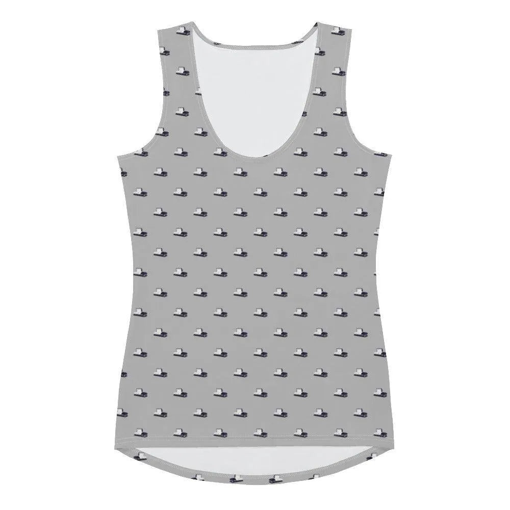 Tank Top - Dark Purple Casket on Grey - casket, coffin, death, funeral, goth